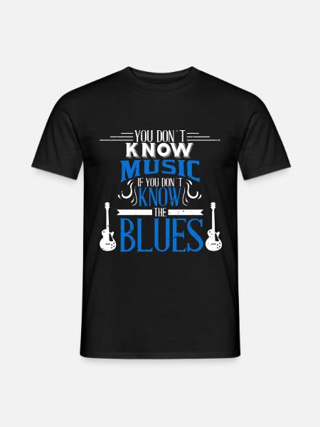 Blues Gitarre Geschenk Musik Band Noten Idee - Männer T-Shirt - Schwarz