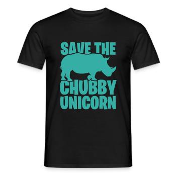 Nashorn Einhorn lustige Sprüche Tiere - Männer T-Shirt - Schwarz - Vorne - AI Model Male 178 light (178cm)