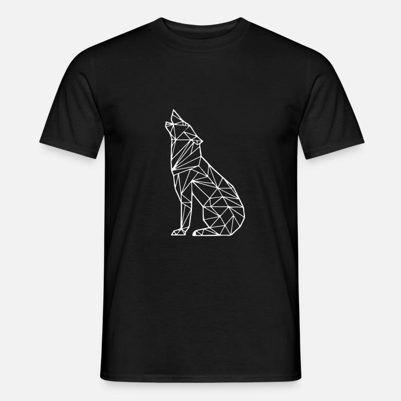 Vector drawing - wolf - Men’s T-shirt - black