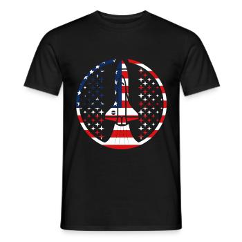 Rocket Space NASA USA - Men's T-Shirt - black - Front - AI Model Male 178 light (178cm)