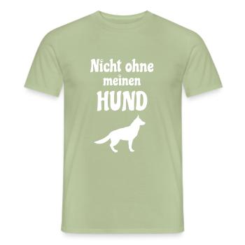 Pas sans mon chien de berger - T-shirt homme - vert sauge - Devant - AI Model Male 178 light (178cm)