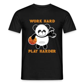 Thé dur de panda de basket-ball. - T-shirt homme - noir - Devant - AI Model Male 178 light (178cm)