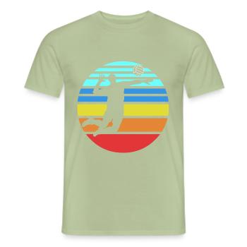 Volleyball - Männer T-Shirt - Sage - Vorne - AI Model Male 178 light (178cm)