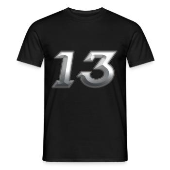 13 - Men's T-Shirt - black - Front - AI Model Male 178 light (178cm)