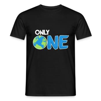 Only One Earth Planet - Men's T-Shirt - black - Front - AI Model Male 178 light (178cm)