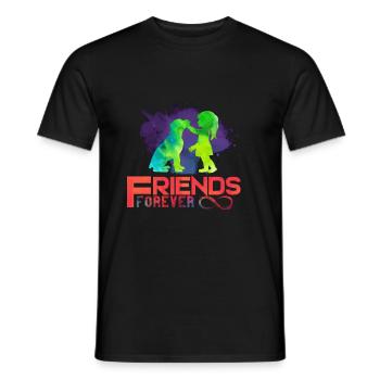 Dog friends forever childhood - Men's T-Shirt - black - Front - AI Model Male 178 light (178cm)