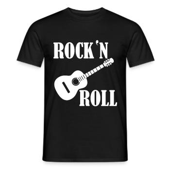 Rock 'n Roll: Gitarre - Männer T-Shirt - Schwarz - Vorne - AI Model Male 178 light (178cm)