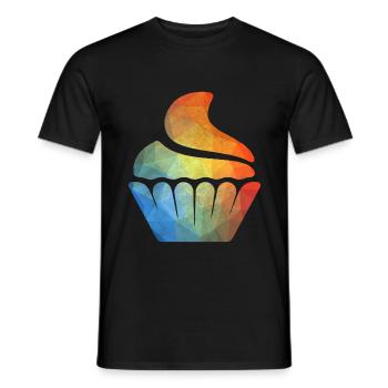 Cupcake muffin sweets snack bakery sugar - Men's T-Shirt - black - Front - AI Model Male 178 light (178cm)