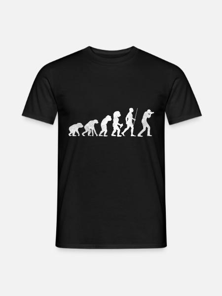 Kamera Fotograf Steinzeit Entwicklung Evolution - Männer T-Shirt - Schwarz