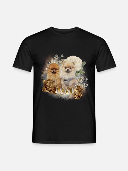 Zwergspitz , Pomeranian Shirts und Accessoires - Männer T-Shirt - Schwarz