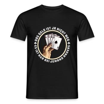 Poker - Das Geld Wechselt Nur Den Besitzer - Männer T-Shirt - Schwarz - Vorne - AI Model Male 178 light (178cm)