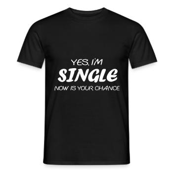 Yes, I'm Single - Männer T-Shirt - Schwarz - Vorne - AI Model Male 178 light (178cm)