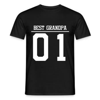 Best Grandpa 01 - Men's T-Shirt - black - Front - AI Model Male 178 light (178cm)