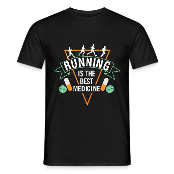 La course est le meilleur remède - T-shirt homme - noir - Devant - AI Model Male 178 light (178cm)