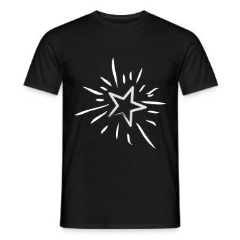 Glittering magic star or shooting star - Men's T-Shirt - black - Front - AI Model Male 178 light (178cm)