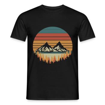 Montagnes - T-shirt homme - noir - Devant - AI Model Male 178 light (178cm)