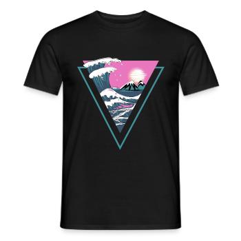 Waves - Männer T-Shirt - Schwarz - Vorne - AI Model Male 178 light (178cm)