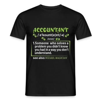 Accountant in Accrual world - Männer T-Shirt - Schwarz - Vorne - AI Model Male 178 light (178cm)