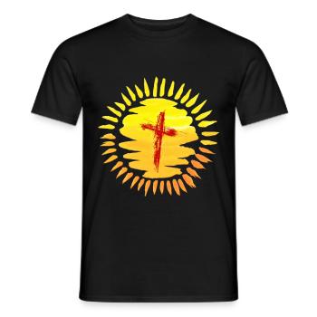 Jésus, Christ, Dieu, foi, église, chrétien - T-shirt homme - noir - Devant - AI Model Male 178 light (178cm)