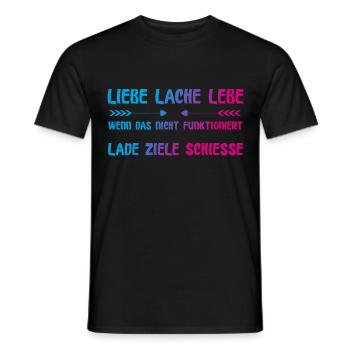 Liebe Lache Lebe lustiger Spruch - Männer T-Shirt - Schwarz - Vorne - AI Model Male 178 light (178cm)