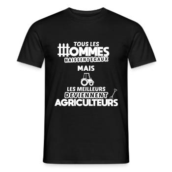 Humour agriculteur / Agriculture marrant cadeau - T-shirt homme - noir - Devant - AI Model Male 178 light (178cm)