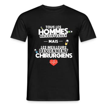 Phrase drôle chirurgien / Chirurgie cadeau marrant - T-shirt homme - noir - Devant - AI Model Male 178 light (178cm)