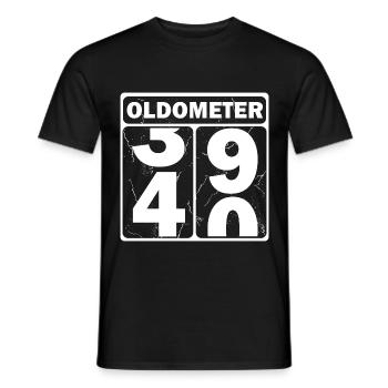 Oldometer - Männer T-Shirt - Schwarz - Vorne - AI Model Male 178 light (178cm)