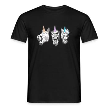 Licornes qui rient - T-shirt homme - noir - Devant - AI Model Male 178 light (178cm)
