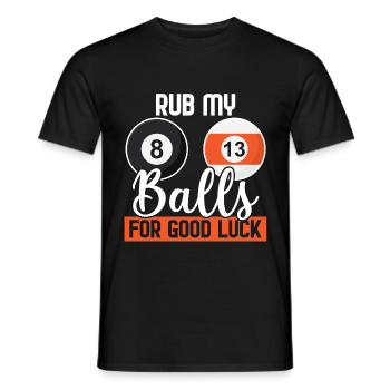 Chemise de billard drôle - frottez mes couilles - T-shirt homme - noir - Devant - AI Model Male 178 light (178cm)