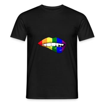 LGBT Lips - Men's T-Shirt - black - Front - AI Model Male 178 light (178cm)