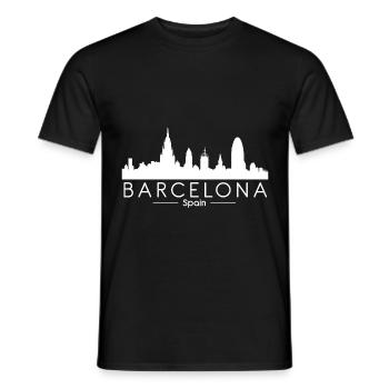 Barcelona beautiful skyline - Men's T-Shirt - black - Front - AI Model Male 178 light (178cm)