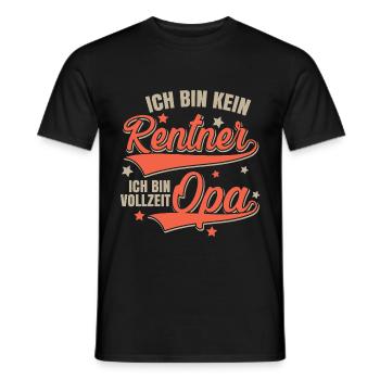 Vollzeit Opa - Kein Rentner - Männer T-Shirt - Schwarz - Vorne - AI Model Male 178 light (178cm)