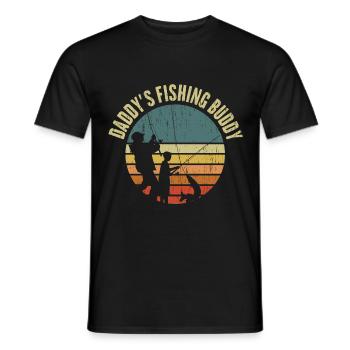 Daddies Fishing Buddy - angler - Men's T-Shirt - black - Front - AI Model Male 178 light (178cm)