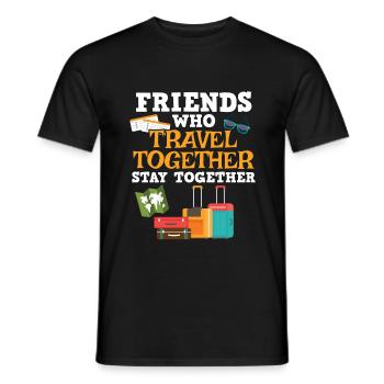 Voyage Friends - Vacances Voyage voyage avion - T-shirt homme - noir - Devant - AI Model Male 178 light (178cm)
