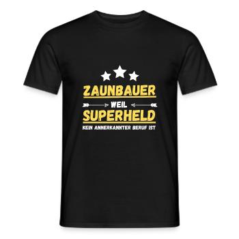 Zaunbauer Superheld Beruf Geschenkidee - Männer T-Shirt - Schwarz - Vorne - AI Model Male 178 light (178cm)