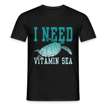 I need Vitamin Sea Turtle - Men's T-Shirt - black - Front - AI Model Male 178 light (178cm)