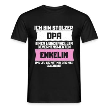 Stolzer Opa einer Enkelin - Männer T-Shirt - Schwarz - Vorne - AI Model Male 178 light (178cm)