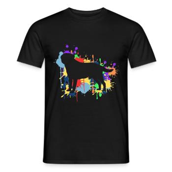 Der schöne & frohe farbige Regenbogen Labrador - Männer T-Shirt - Schwarz - Vorne - AI Model Male 178 light (178cm)