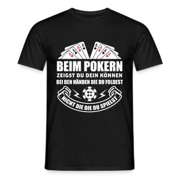 Poker Pokern Ass Casino Hold'em All In Geschenk - Männer T-Shirt - Schwarz - Vorne - AI Model Male 178 light (178cm)