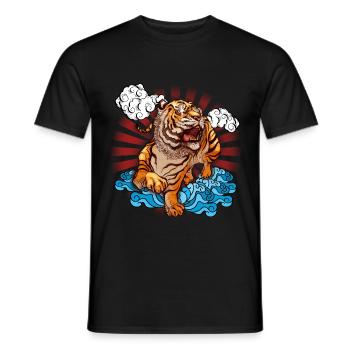 Tiger Japon - T-shirt homme - noir - Devant - AI Model Male 178 light (178cm)