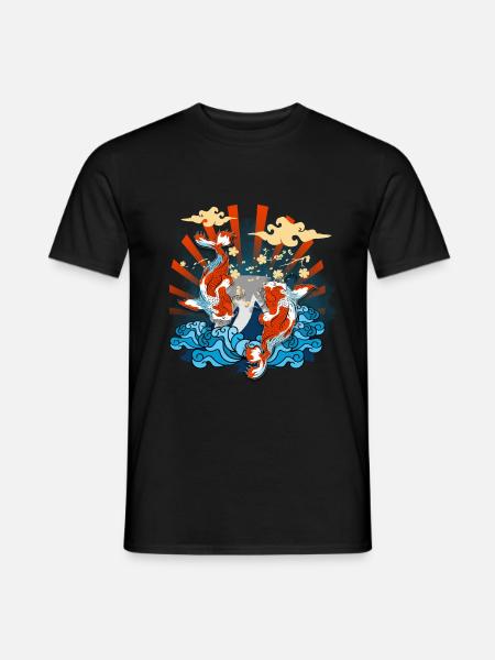 Koi Karpfen Goldfisch Japan - Männer T-Shirt - Schwarz