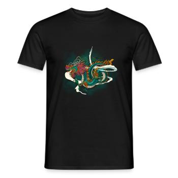 Drachen Japan - Männer T-Shirt - Schwarz - Vorne - AI Model Male 178 light (178cm)