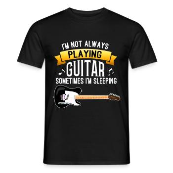 Gitarre Musik Plektron E-Gitarre E-Bass - Männer T-Shirt - Schwarz - Vorne - AI Model Male 178 light (178cm)