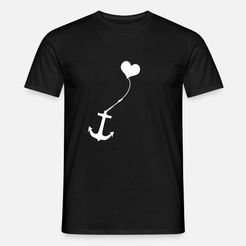 anker herz seil1 - Männer T-Shirt - Schwarz
