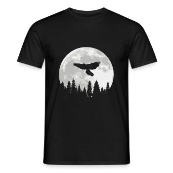 Faucons oiseaux de proie Fauconnerie Fauconnerie Chasse à la lune - T-shirt homme - noir - Devant - AI Model Male 178 light (178cm)