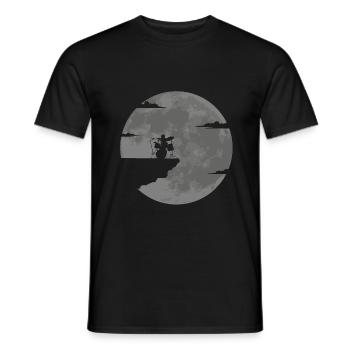 Idée cadeau batterie batteur pleine lune - T-shirt homme - noir - Devant - AI Model Male 178 light (178cm)