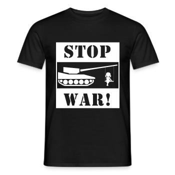 Paix mondiale Paix Arrêt guerre - T-shirt homme - noir - Devant - AI Model Male 178 light (178cm)
