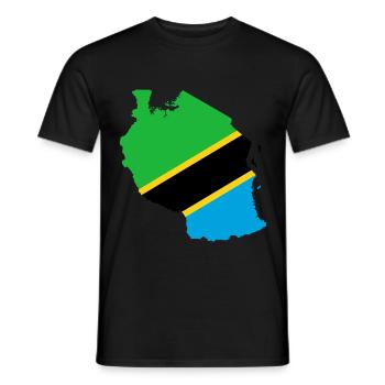 Tanzania flag map flag - Men's T-Shirt - black - Front - AI Model Male 178 light (178cm)