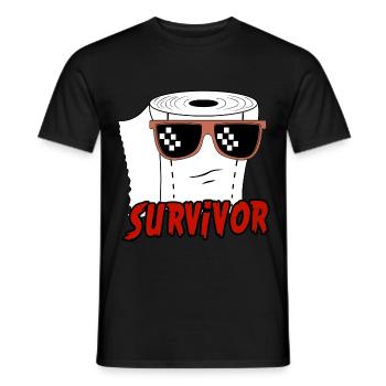 Lunettes de soleil drôles en papier toilette Survivor - T-shirt homme - noir - Devant - AI Model Male 178 light (178cm)