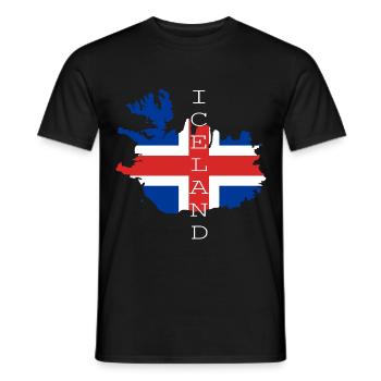 islande drapeau drapeau - T-shirt homme - noir - Devant - AI Model Male 178 light (178cm)